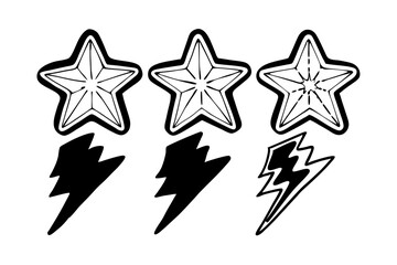 silver star on white background