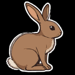 Obraz premium Sweet Little Rabbit Vector on Black Background