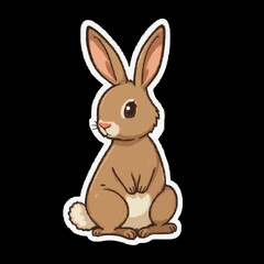 Obraz premium Sweet Little Rabbit Vector on Black Background