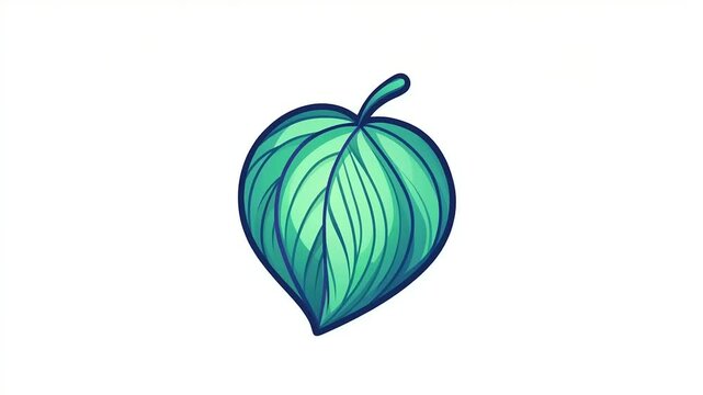 Elegant Leaf Illustration with Artistic Blue Accents, Presenting Leaf Symbolism