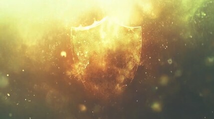 Glowing shield of protection in a golden light.