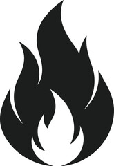 fire silhouette icon on white background 