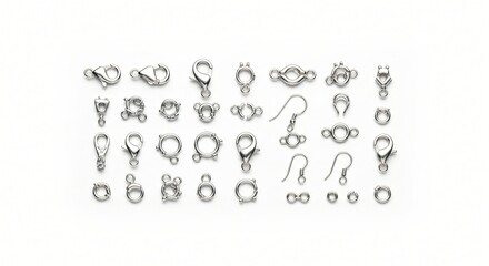 Extensive Collection of Metal Jewelry Clasps and Findings Hooks, Rings, and More