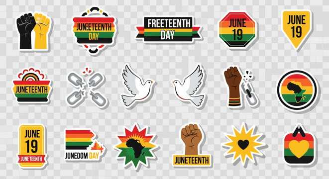Juneteenth digital sticker set