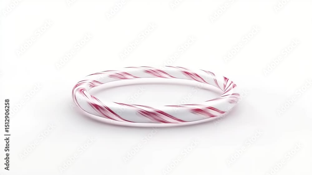 Poster red and white swirl ring: abstract circular pattern on clean background