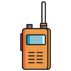 Orange handheld radio transceiver illustration © Graphics Dot