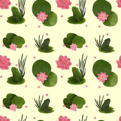 Froggie seamless pattern 