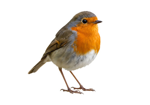 European robin isolated on transparent background