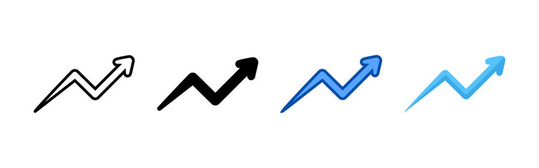 Growth chart icon set bundle. Multi style icon collection perfect for websites, apps, and presentations. Simple vector icon collection