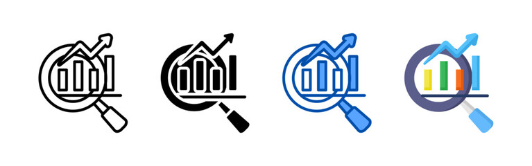 Data analytics icon set bundle. Multi style icon collection perfect for websites, apps, and presentations. Simple vector icon collection