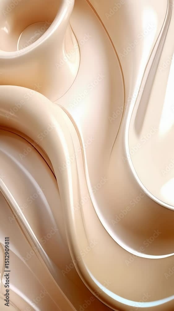 Poster elegant fluid forms with smooth surfaces, creating a silky, flowing appearance, capturing the light 