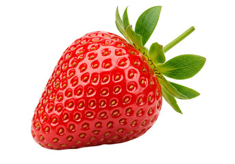 Fresh red strawberry isolated on transparent background