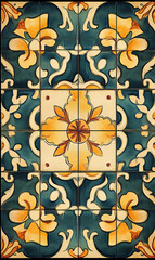Seamless floral tile patterns combining cultural, modern