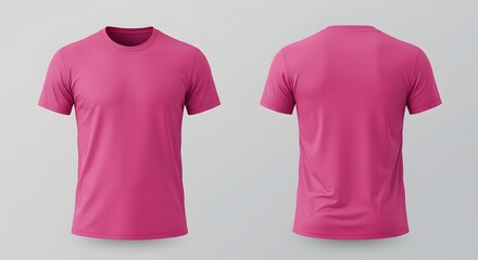 Pink T-Shirt Mockup: Front and Back View