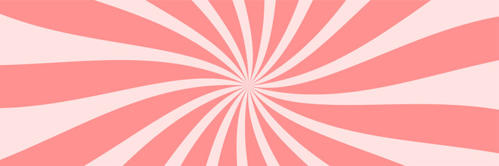 Swirling radial ice cream background. Vector illustration for swirl design. Summer. Vortex spiral twirl. Helix rotation rays. Fun sun light beams