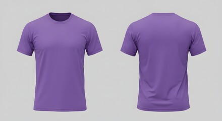 Purple T-Shirt Mockup: Front and Back View