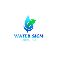 company logo design, water and arrow sign