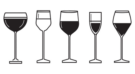 Wine glass collection red white wine glasses