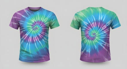 Tie-Dye T-Shirt Mockup: Front and Back View