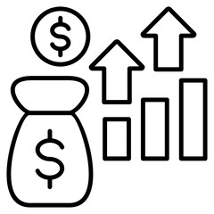 Business Profit Outline Icon