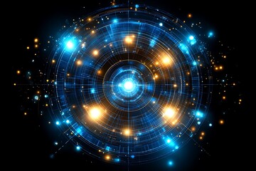 Fototapeta premium Abstract circular design with glowing elements