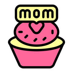 Cupcake with Mom Flat Icon