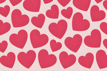 Red hearts pattern on a pink background for Valentine's day
