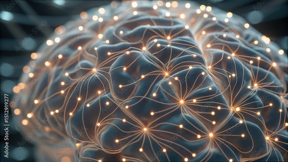 Aufkleber High-Resolution Visualization of a 3D Brain Circuit with Lights