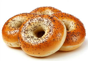 Flavored Bagel with Coarse Salt and Black Pepper, Isolated