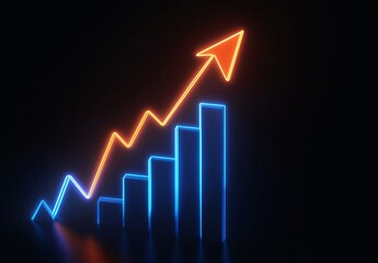 business graph with arrow