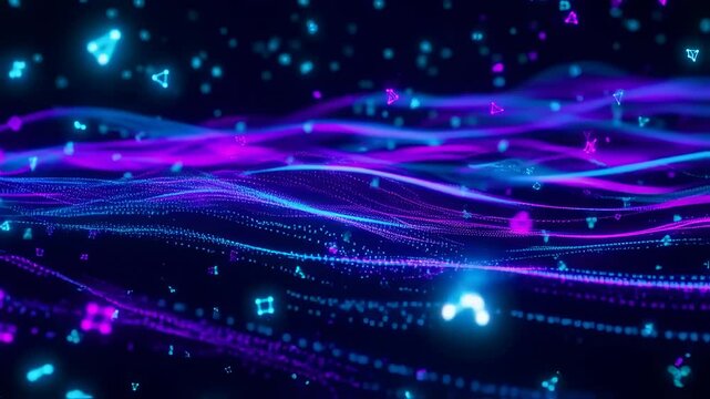 Quantum computing particle abstract backdrop