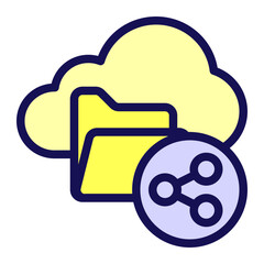 Cloud Sharing Flat Icon