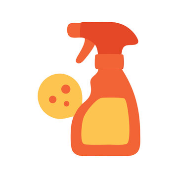 recommend clip art: Cleaning Spray Bottle and Sponge Illustration