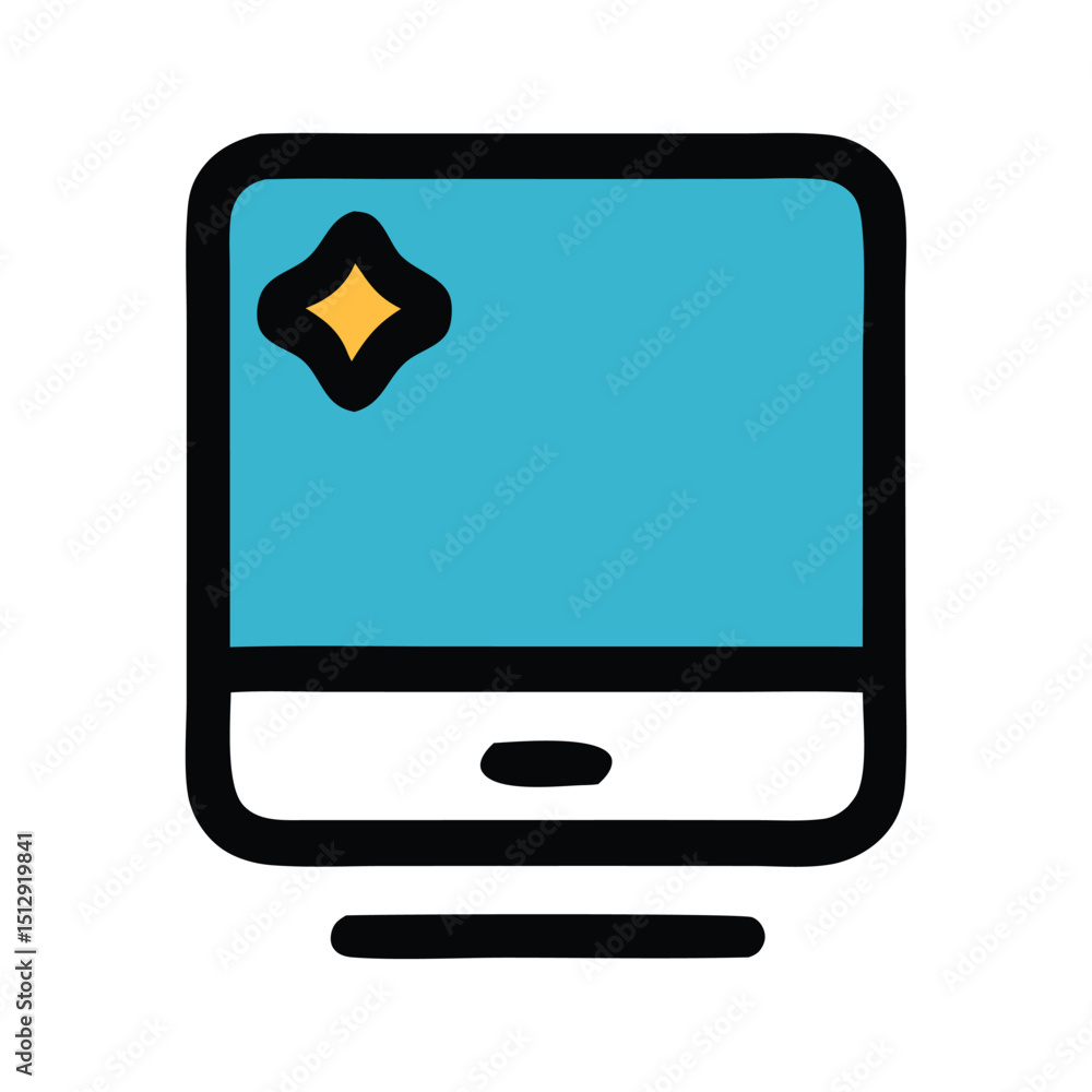 Aufkleber clean computer icon with sparkle