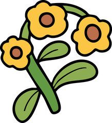 Cartoon, garden, gardening, trees and flowers, element, cute picture, illustration