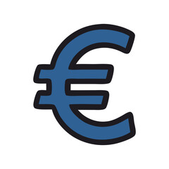 Obraz premium Blue Euro Symbol: Financial Icon