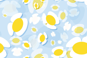 Seamless vector floral pattern with daisies, perfect for spring and summer nature-inspired designs
