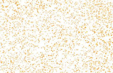 Gold color seamless polkadots on transparent background. Glittering dust particle on transparent background
