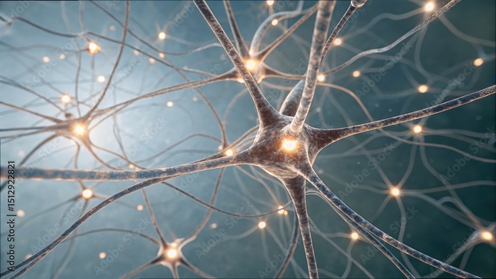 Poster neural impulses shaping the brain in dynamic silhouette view