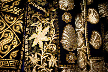 Detail - Traditional Uzbek Chapans with Suzani Embroidery – Central Asian Robe or Kaftan