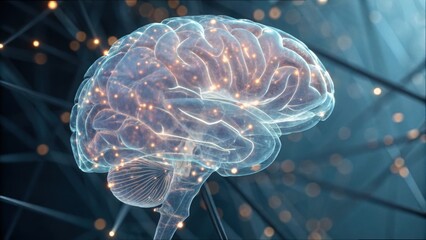 Obraz premium Detailed Digital Representation of Neural Pathways in the Brain