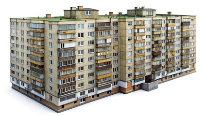 Soviet Five-Storey Apartment Building, 1960s Architecture, Urban Photography
