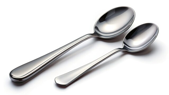 Steel Spoon & Silver Spoon Aerial Photography - Kitchen Utensils