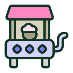 Cotton Candy Machine Flat Icon