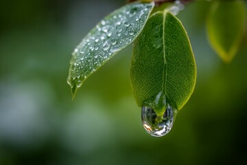 Fototapeta premium water drop on leaf