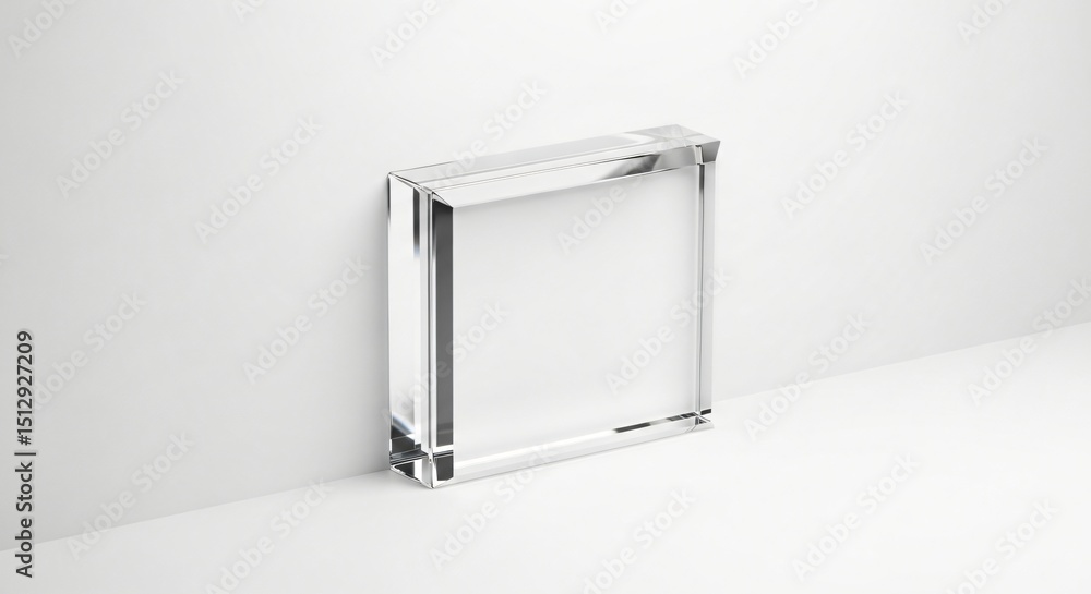 Poster modern transparent glass block minimalist design element for architecture and interior design