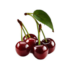 Cherries with leaves