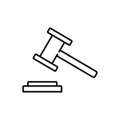 Judge Gavel icon isolated on background. Modern simple flat low sign.