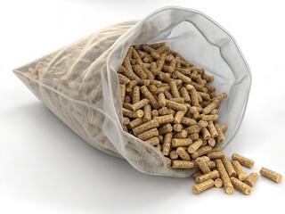 Wooden Pellets in Plastic Bag - Documentary Photography - Close-Up