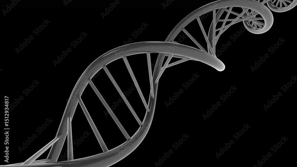 Poster intricate dna helix model on minimalistic black background highlighting structure